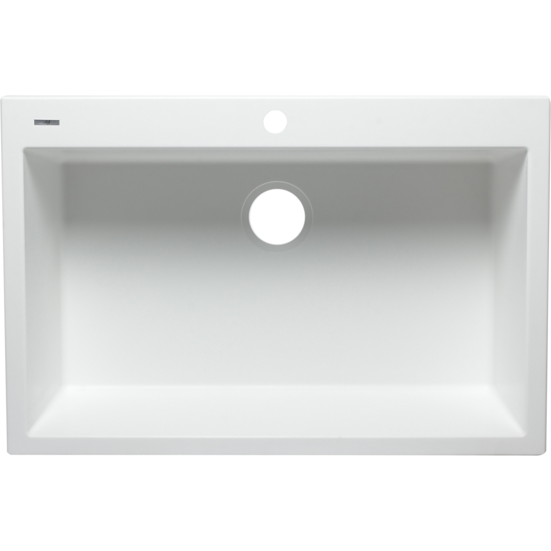 ALFI brand AB3322DI-W White 33" Single Bowl Drop In Granite Composite Kitchen Sink