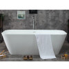 ALFI brand AB9952 67" White Rectangular Solid Surface Smooth Resin Soaking Bathtub