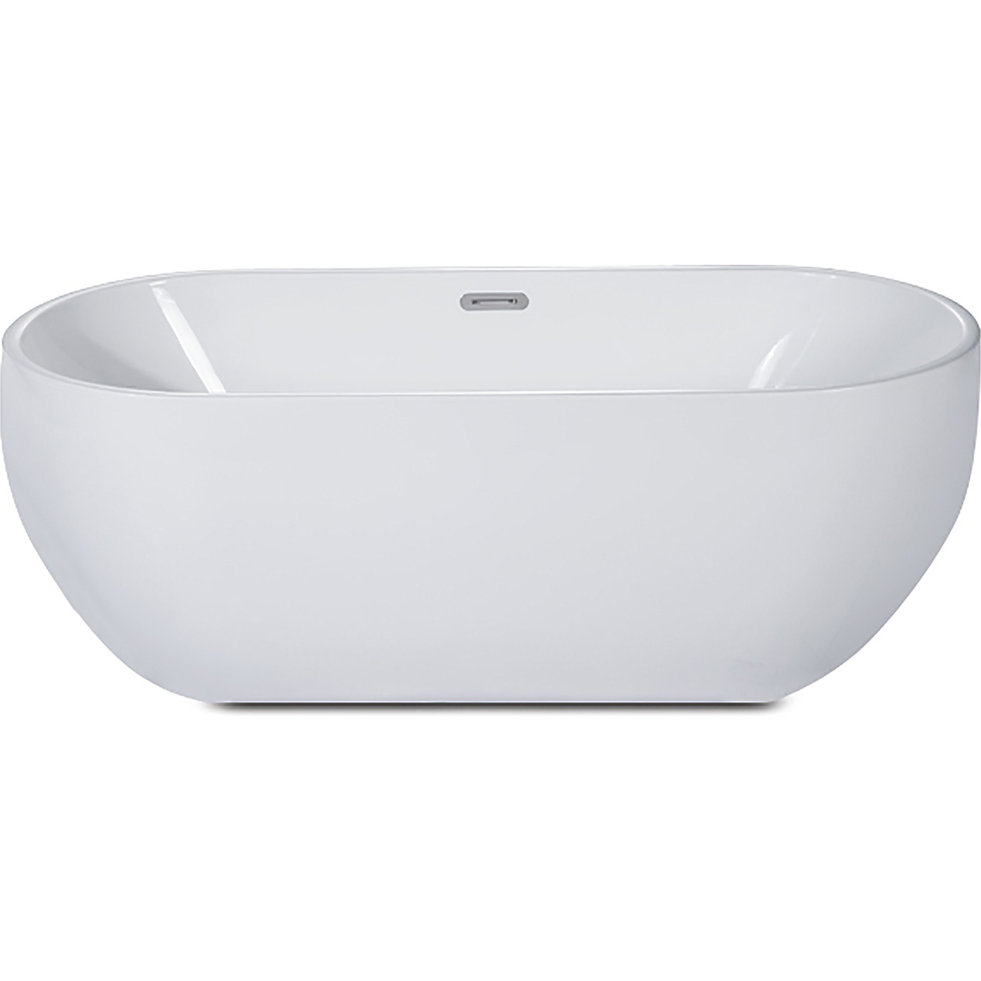 ALFI brand AB8838 59 inch White Oval Acrylic Free Standing Soaking Bathtub