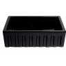 ALFI brand AB3018HS-BG 30" Black Gloss Reversible Smooth / Fluted Single Bowl Fireclay Farm Sink
