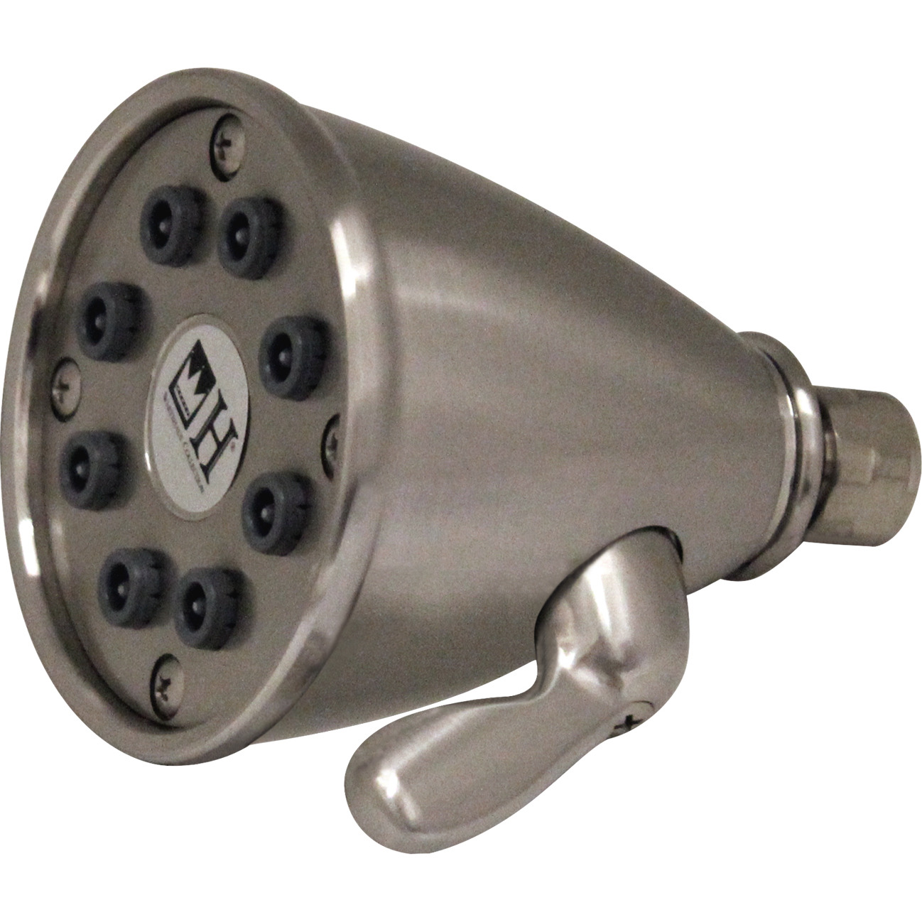 Showerhaus Round Showerhead with 8 Spray Jets - Solid Brass Construction with Adjustable Ball Joint