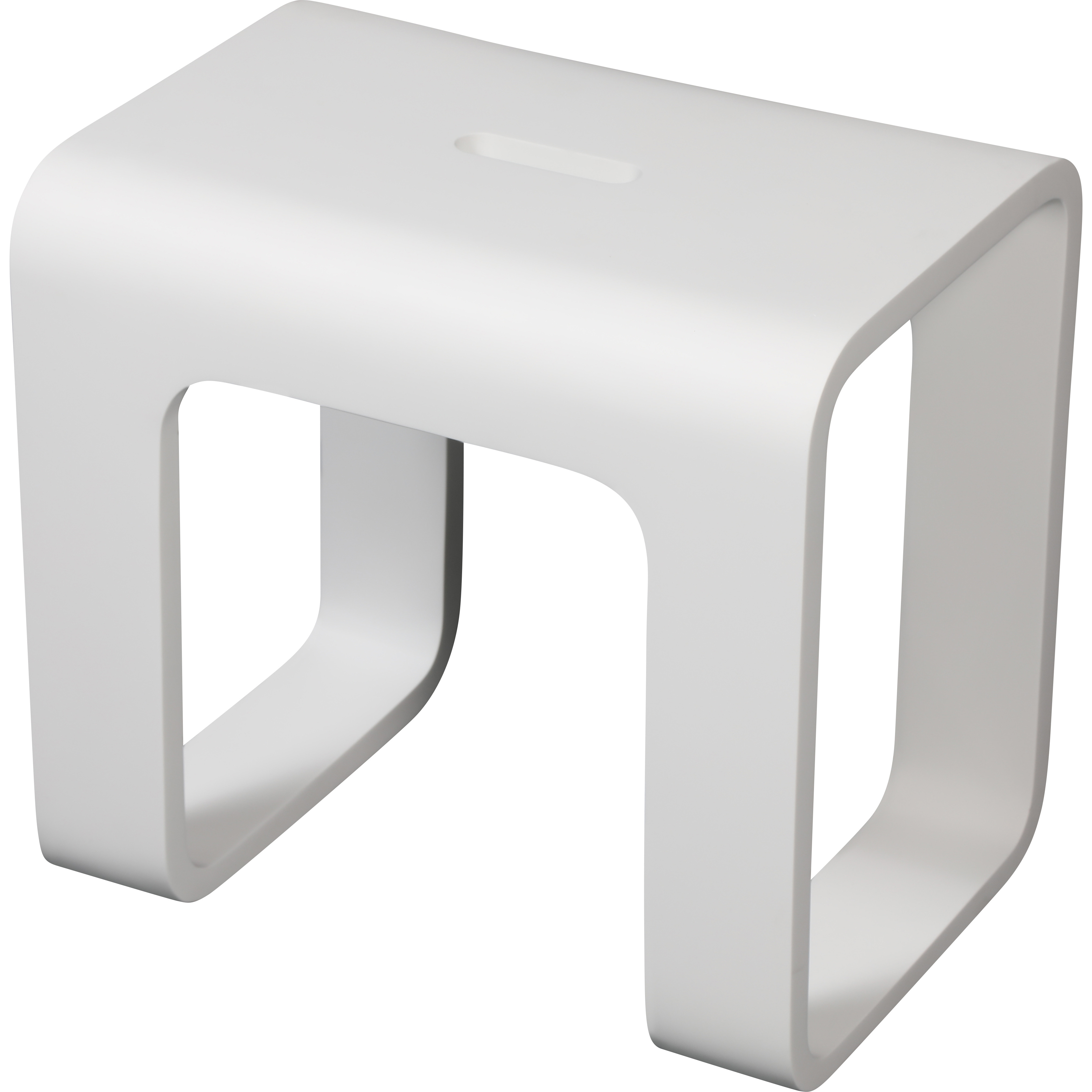 White Matte Solid Surface Resin Bathroom / Shower Stool