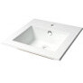 ALFI brand ABC801 White 17" Square Drop In Ceramic Sink with Faucet Hole