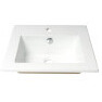ALFI brand ABC801 White 17" Square Drop In Ceramic Sink with Faucet Hole