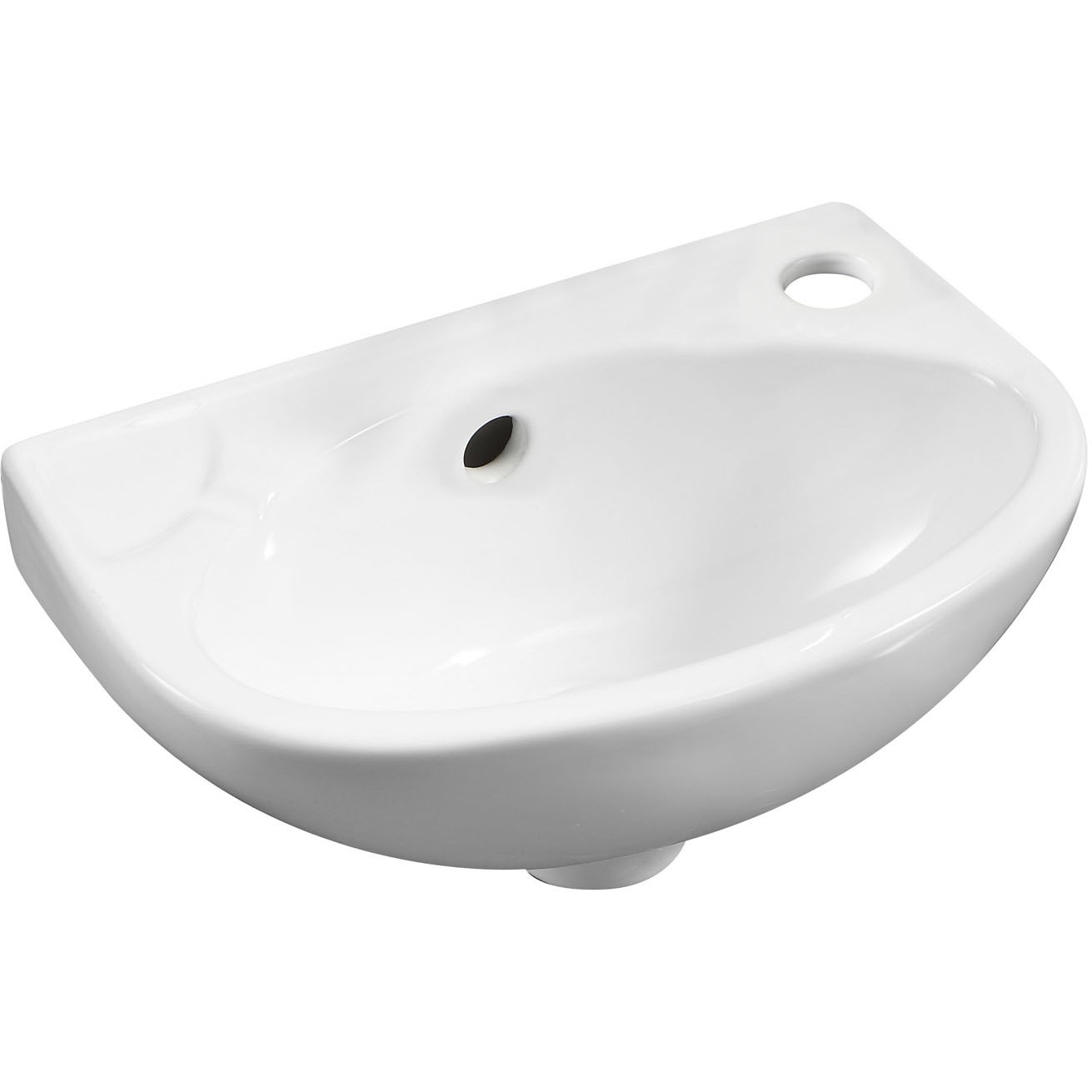 ALFI brand ABC118 White 14" Small Wall Mounted Ceramic Sink with Faucet Hole