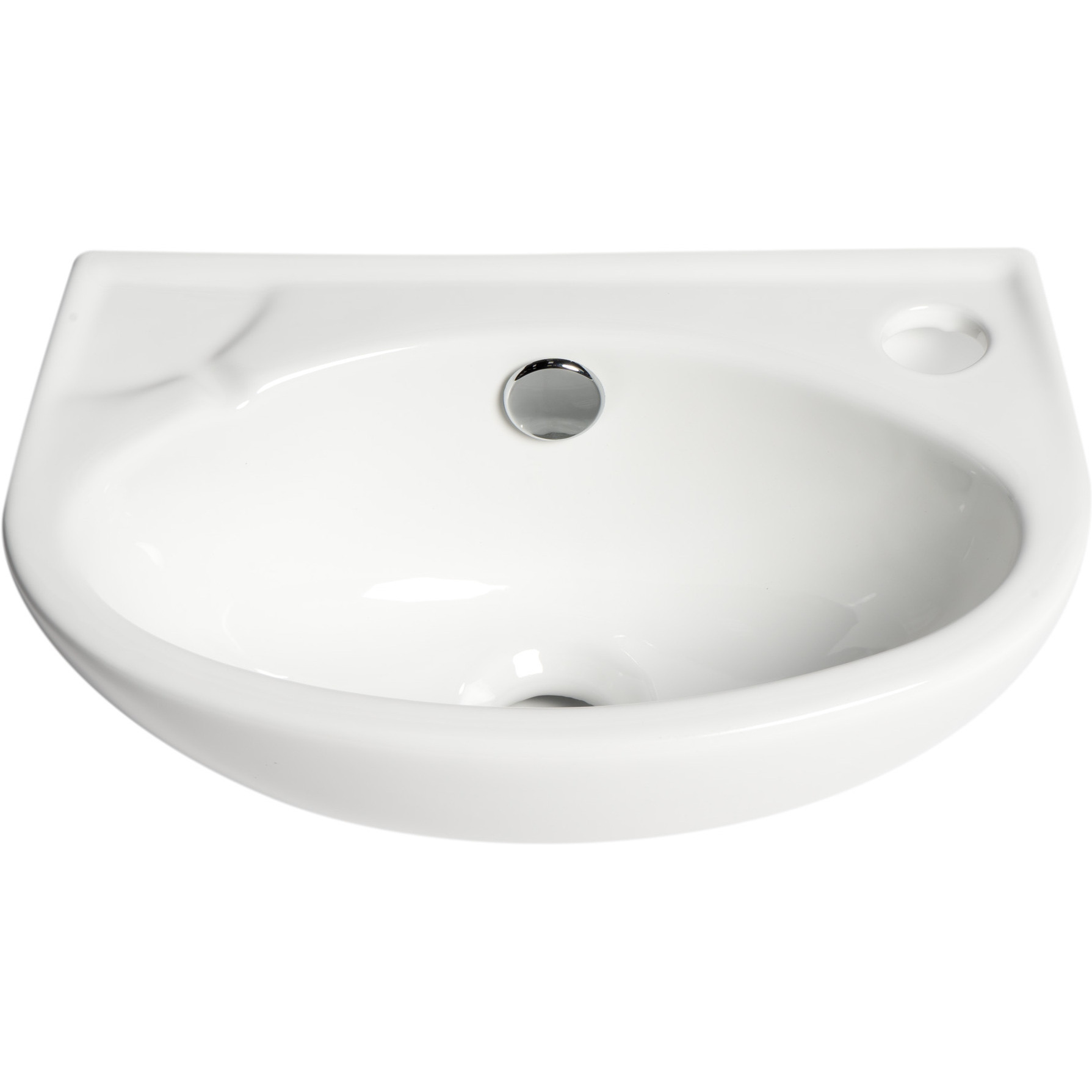 ALFI brand ABC118 White 14" Small Wall Mounted Ceramic Sink with Faucet Hole