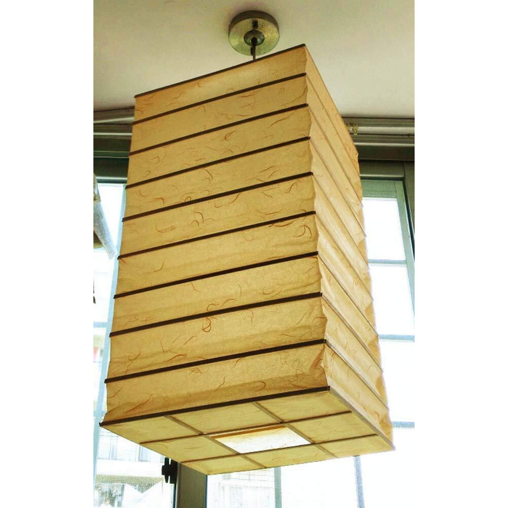 [Yellow] Cuboid Chinese/Japanese Style Hanging lantern Craft Paper Decoration