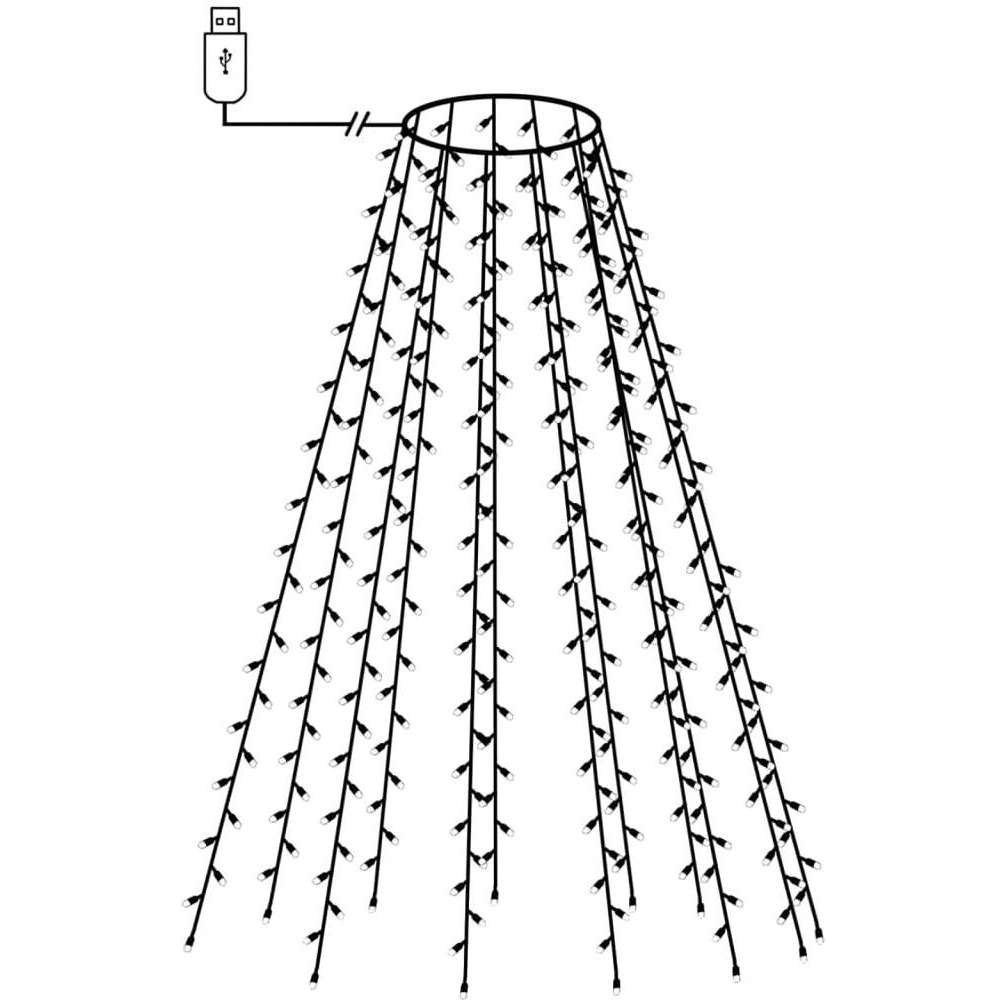 vidaXL Christmas Tree Net Lights with 210 LEDs Blue 82.7"