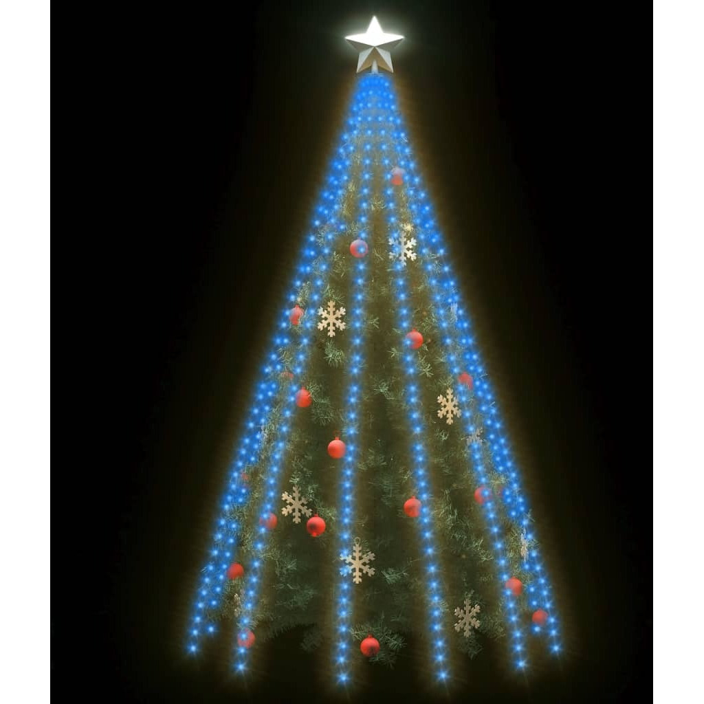 vidaXL Tree Lights with 500 LEDs Blue 196.9" Indoor Outdoor