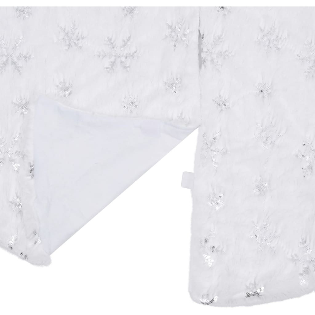 vidaXL Luxury Christmas Tree Skirt White 48" Faux