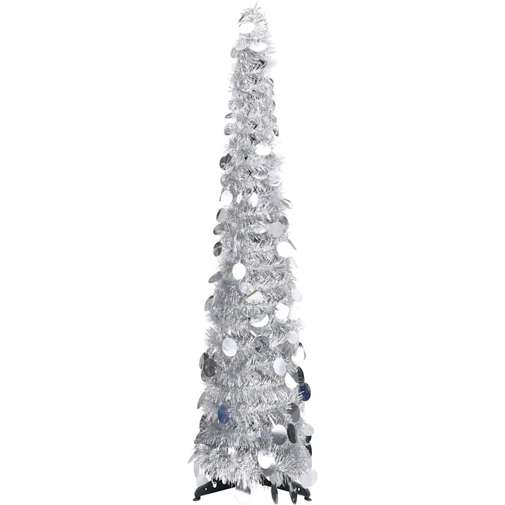 vidaXL Pop-up Artificial Christmas Tree Silver 4 ft PET