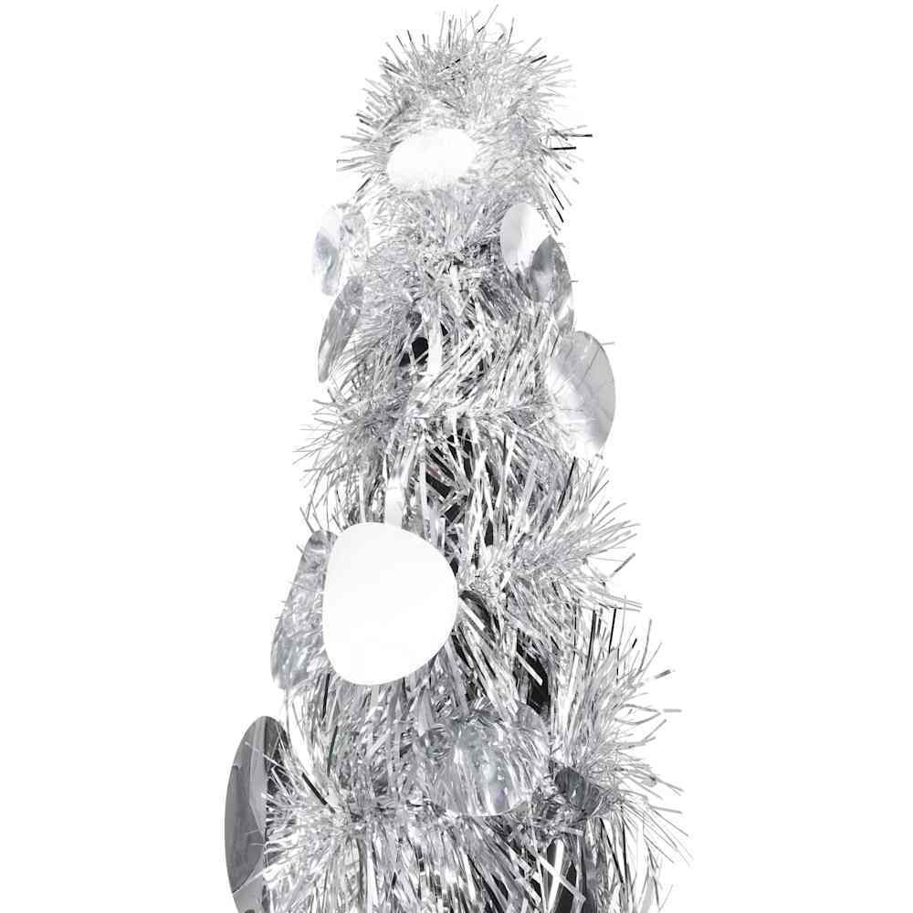 vidaXL Pop-up Artificial Christmas Tree Silver 4 ft PET