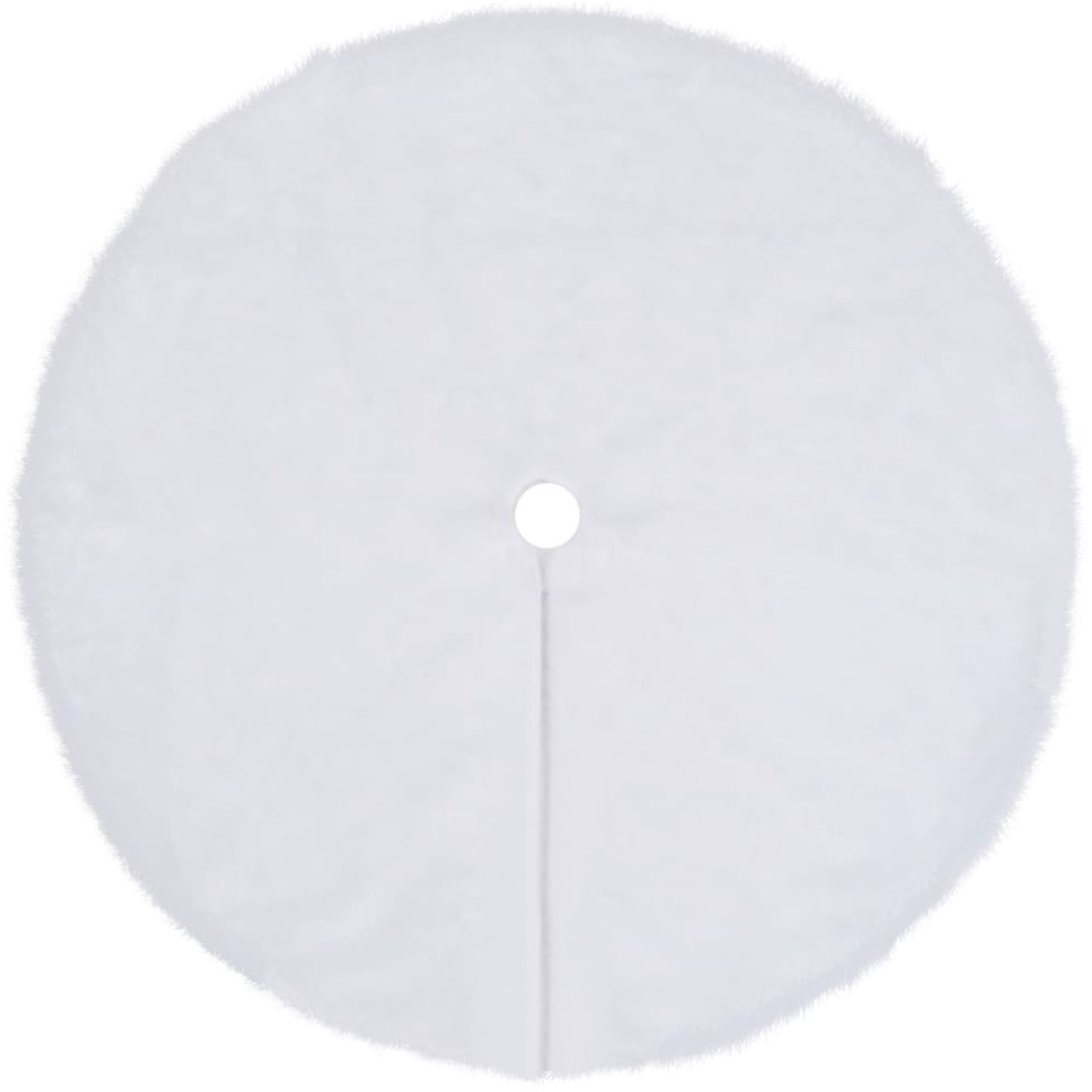 vidaXL Christmas Tree Skirt White 48" Faux