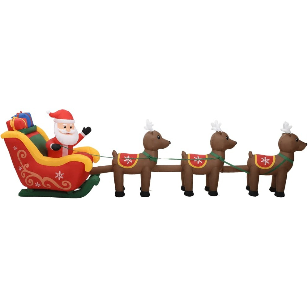 vidaXL Christmas Inflatable Santa and Reindeer Decoration LED 192.9"