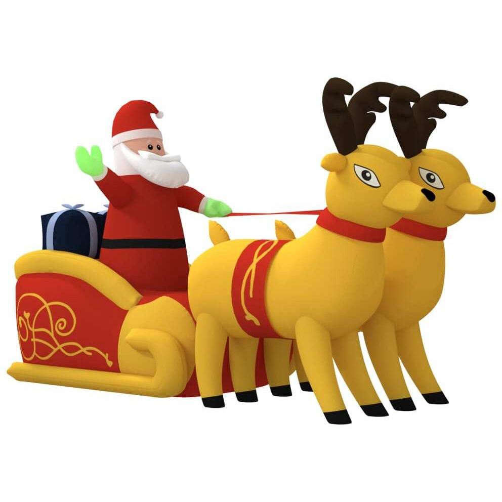 vidaXL Christmas Inflatable Santa and Reindeer Decoration LED 51.2"
