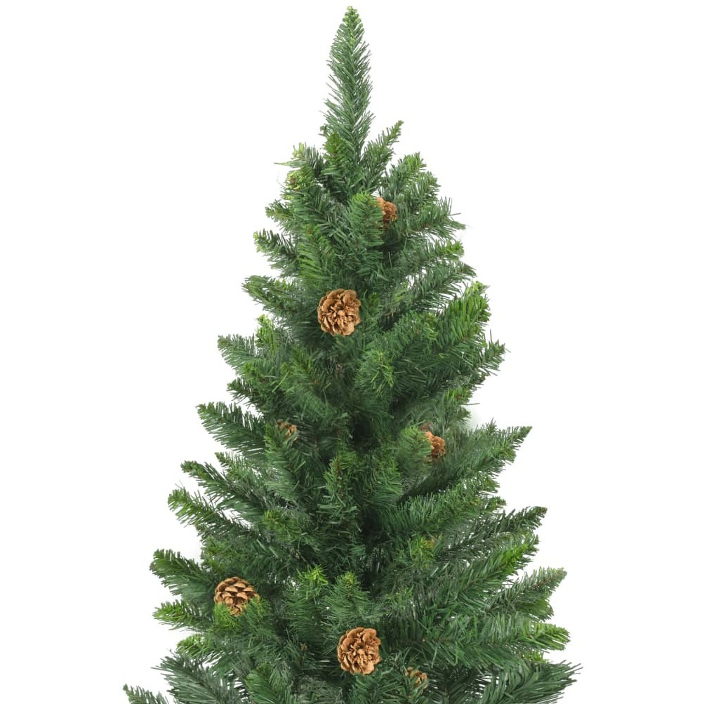 vidaXL Artificial Christmas Tree with Pine Cones Green 6 ft