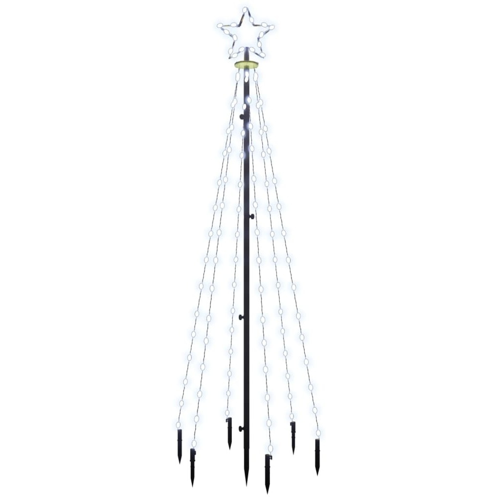 vidaXL Christmas Tree with Spike Cold White 108 LEDs 6 ft