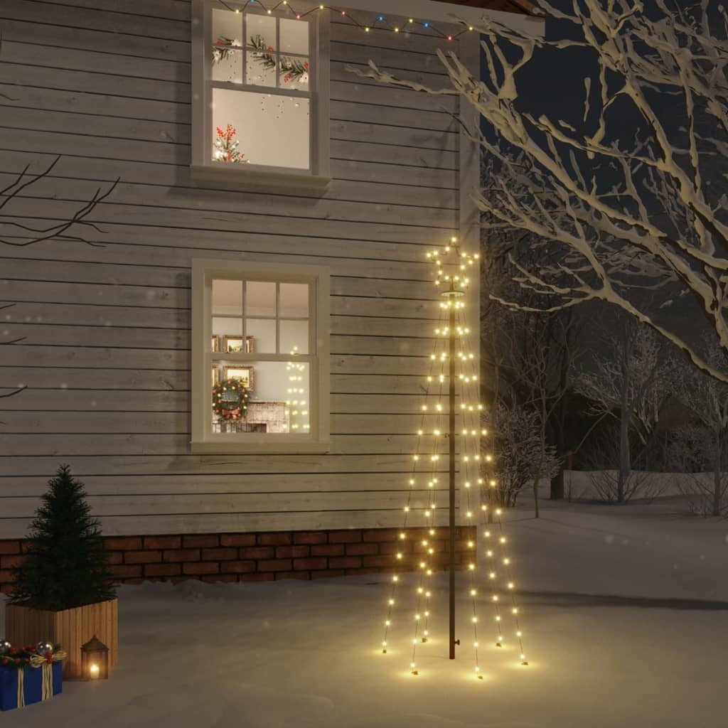 vidaXL Christmas Tree with Spike Warm White 108 LEDs 6 ft