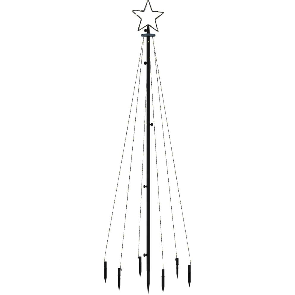 vidaXL Christmas Tree with Spike Warm White 108 LEDs 6 ft