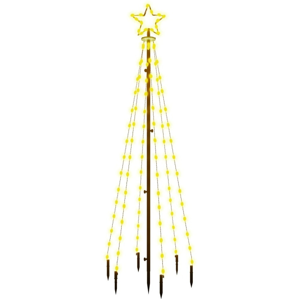 vidaXL Christmas Tree with Spike Warm White 108 LEDs 6 ft