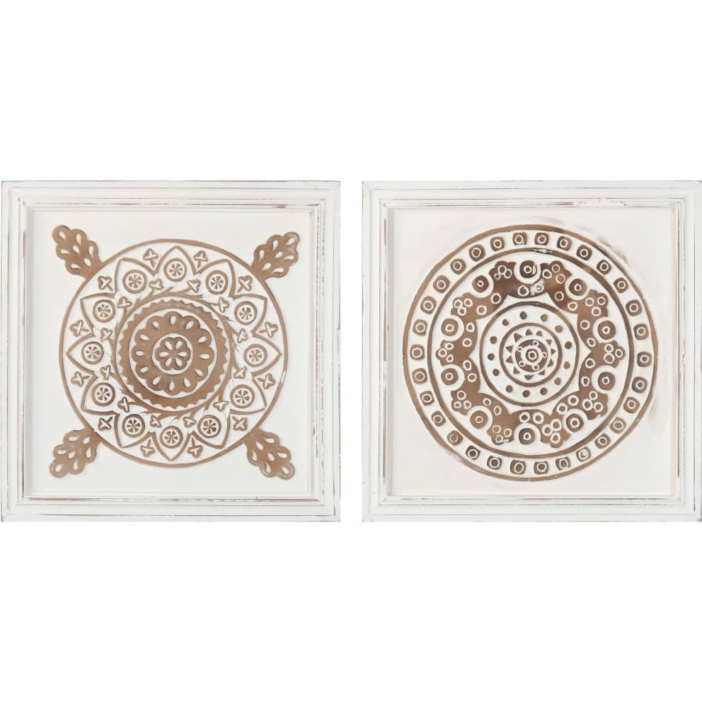 vidaXL Hand-Carved Wall Panels 2 pcs MDF 15.7&quotx15.7&quotx0.6"