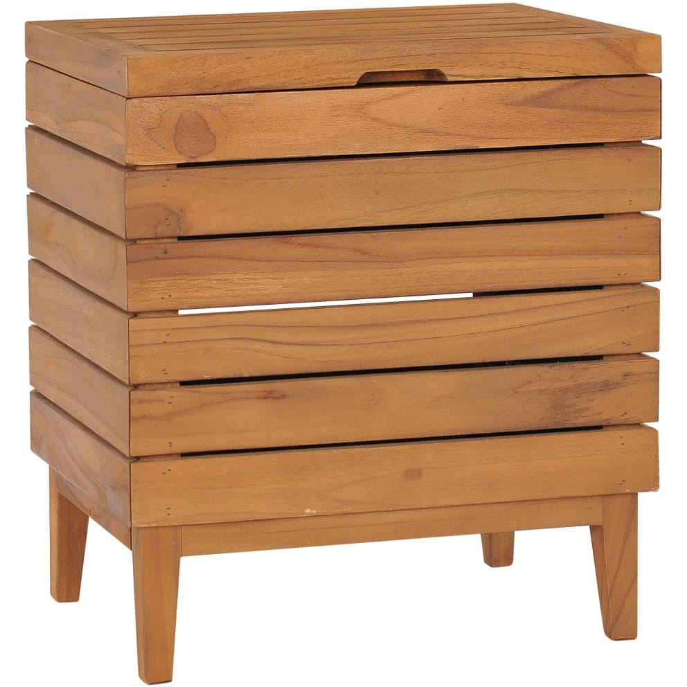 vidaXL Laundry Basket 15.7&quotx11.8&quotx17.7" Solid Teak Wood