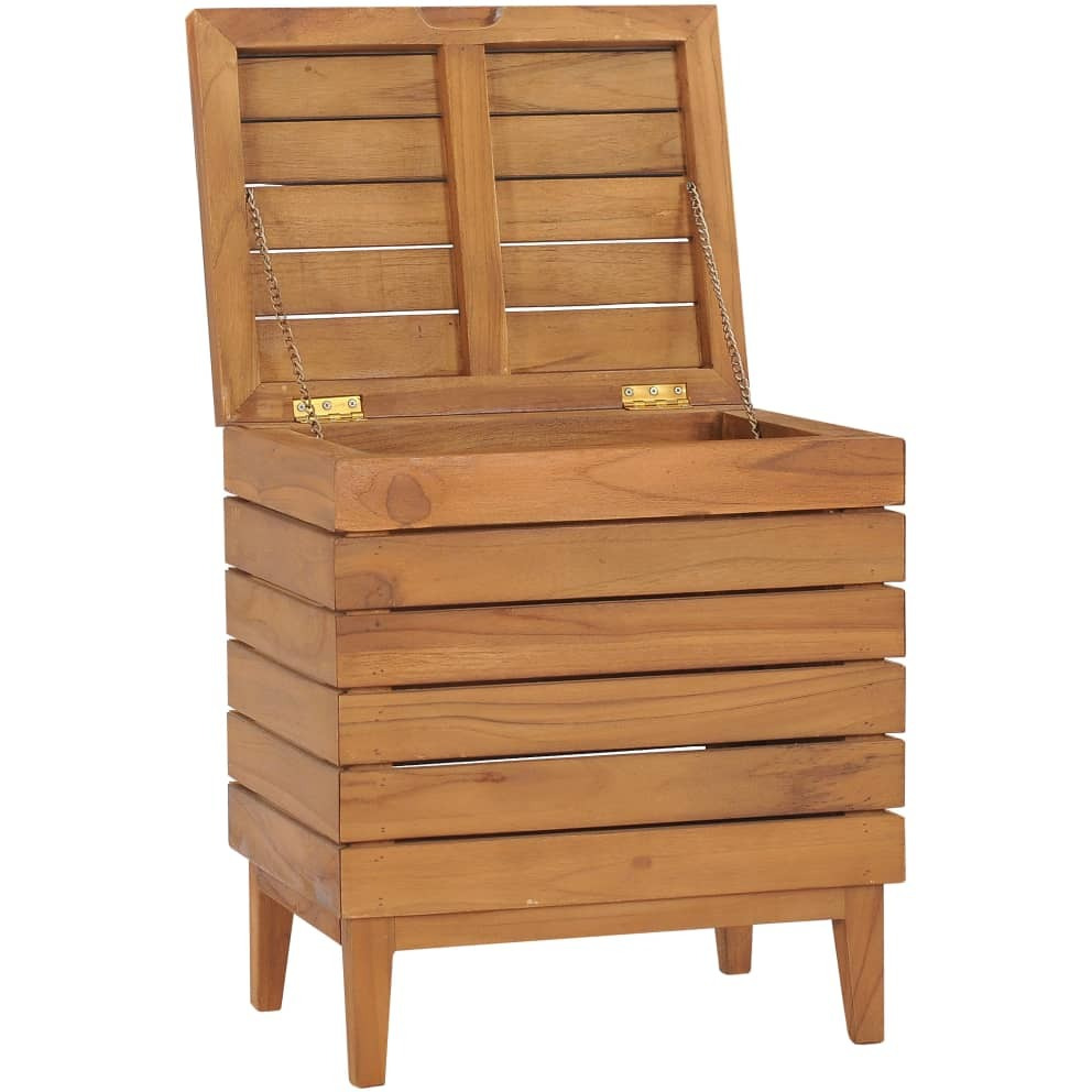 vidaXL Laundry Basket 15.7&quotx11.8&quotx17.7" Solid Teak Wood