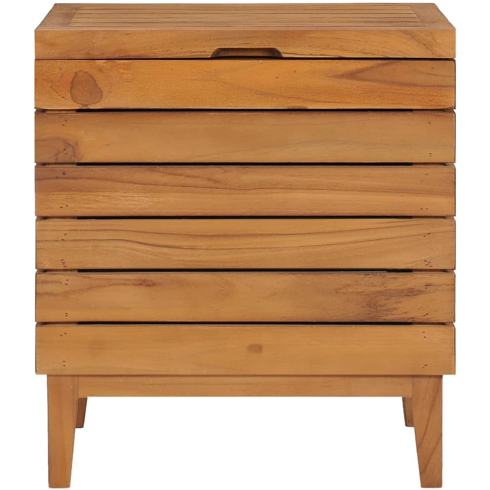 vidaXL Laundry Basket 15.7&quotx11.8&quotx17.7" Solid Teak Wood