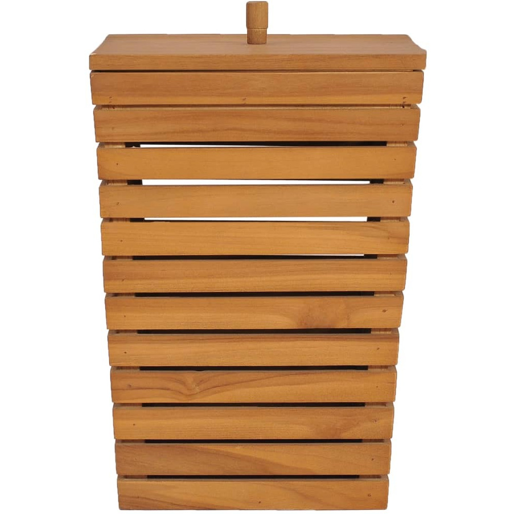 vidaXL Laundry Basket 11.8&quotx11.8&quotx17.7" Solid Teak Wood