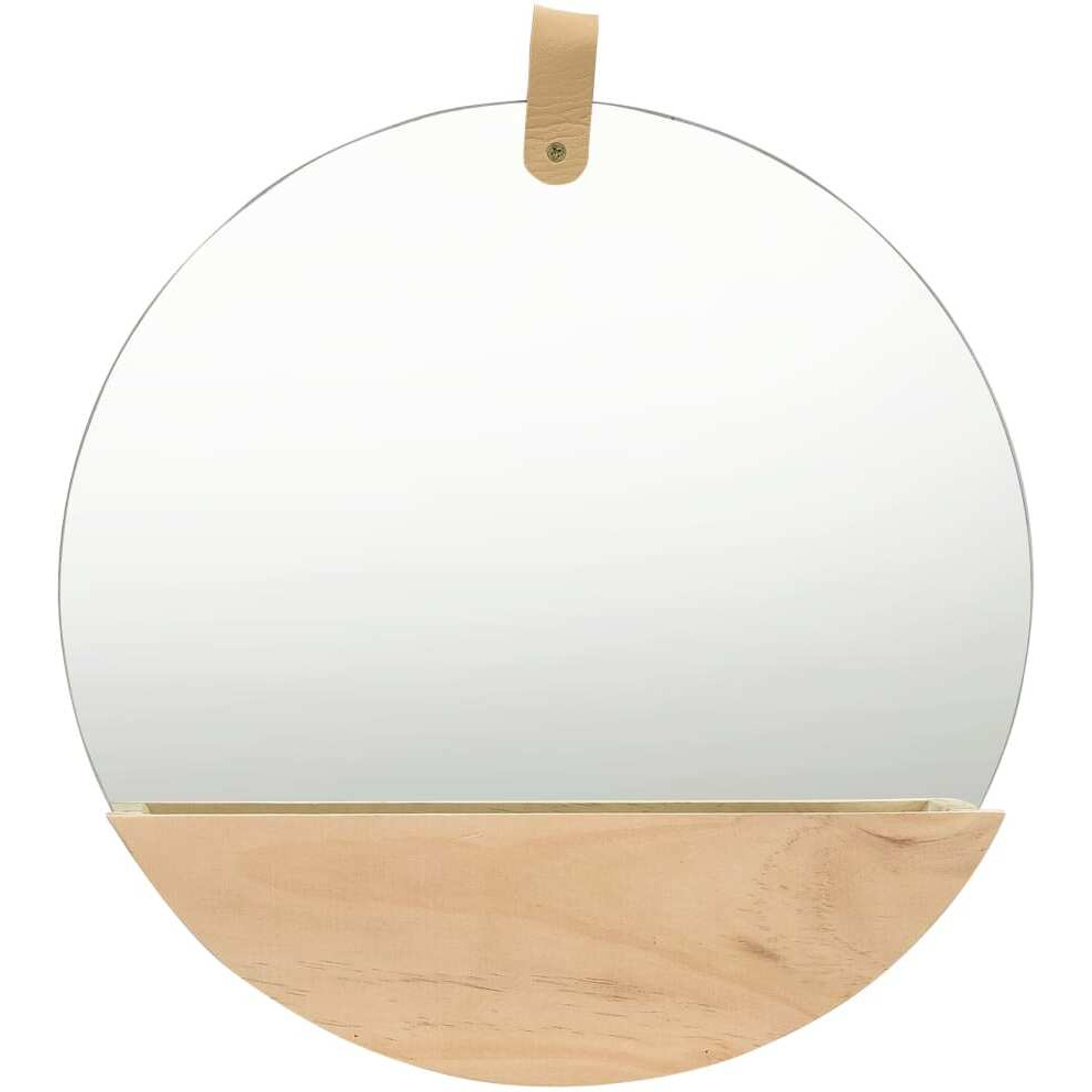 vidaXL Wall Mirror Solid Pinewood 13.8"
