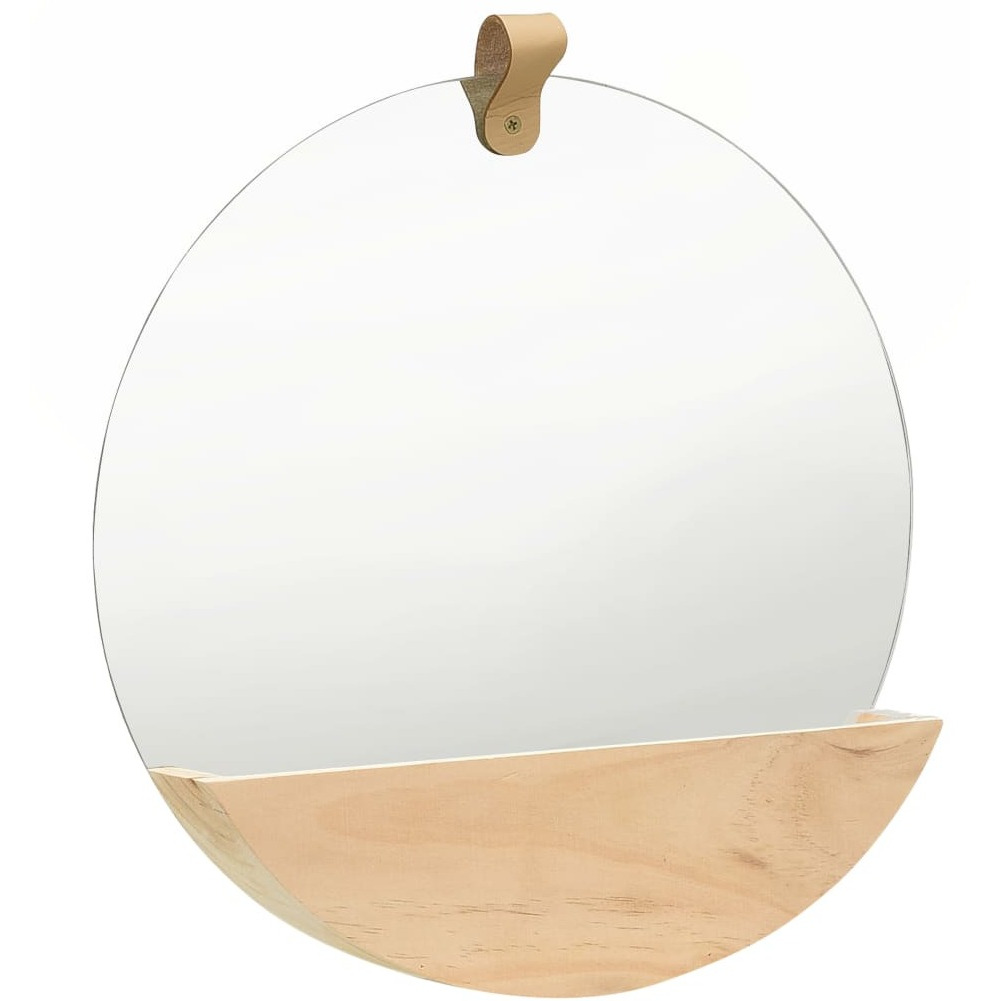 vidaXL Wall Mirror Solid Pinewood 13.8"