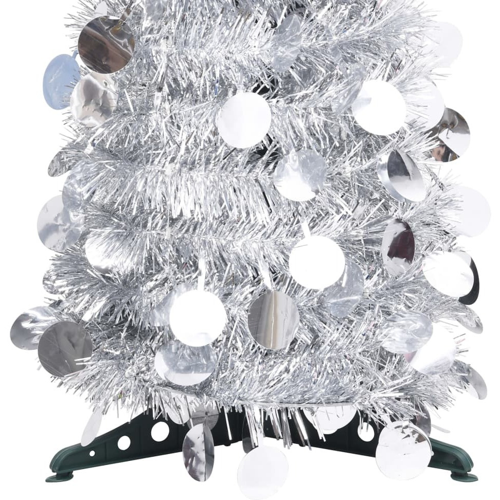 vidaXL Pop-up Artificial Christmas Tree Silver 6 ft PET