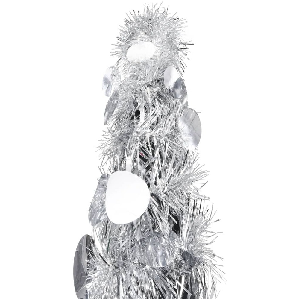 vidaXL Pop-up Artificial Christmas Tree Silver 6 ft PET