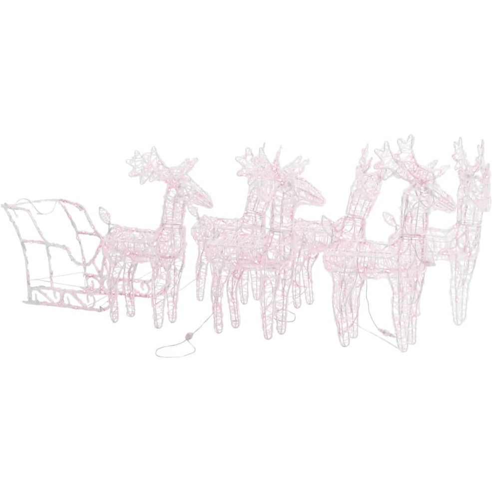 vidaXL Reindeers & Sleigh Christmas Decoration 320 LEDs Acrylic