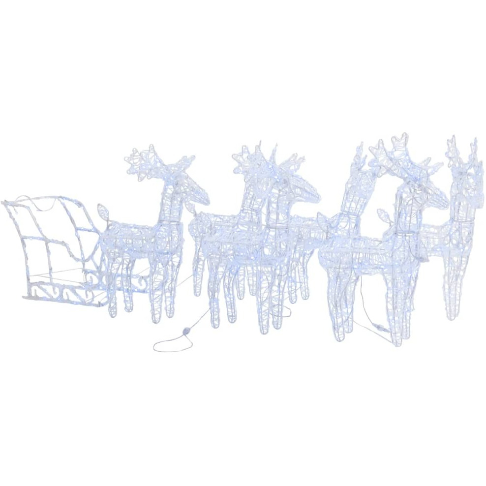 vidaXL Reindeers & Sleigh Christmas Decoration 320 LEDs Acrylic