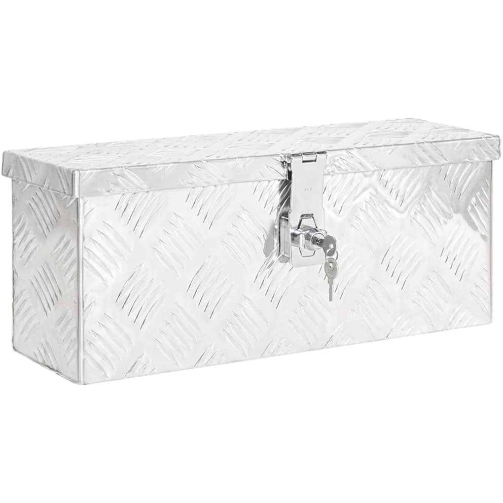 vidaXL Storage Box Silver 19.7&quotx8.1&quotx5.9" Aluminum