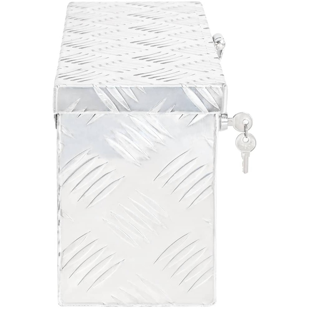 vidaXL Storage Box Silver 19.7&quotx8.1&quotx5.9" Aluminum