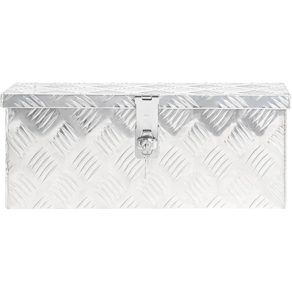 vidaXL Storage Box Silver 19.7&quotx8.1&quotx5.9" Aluminum