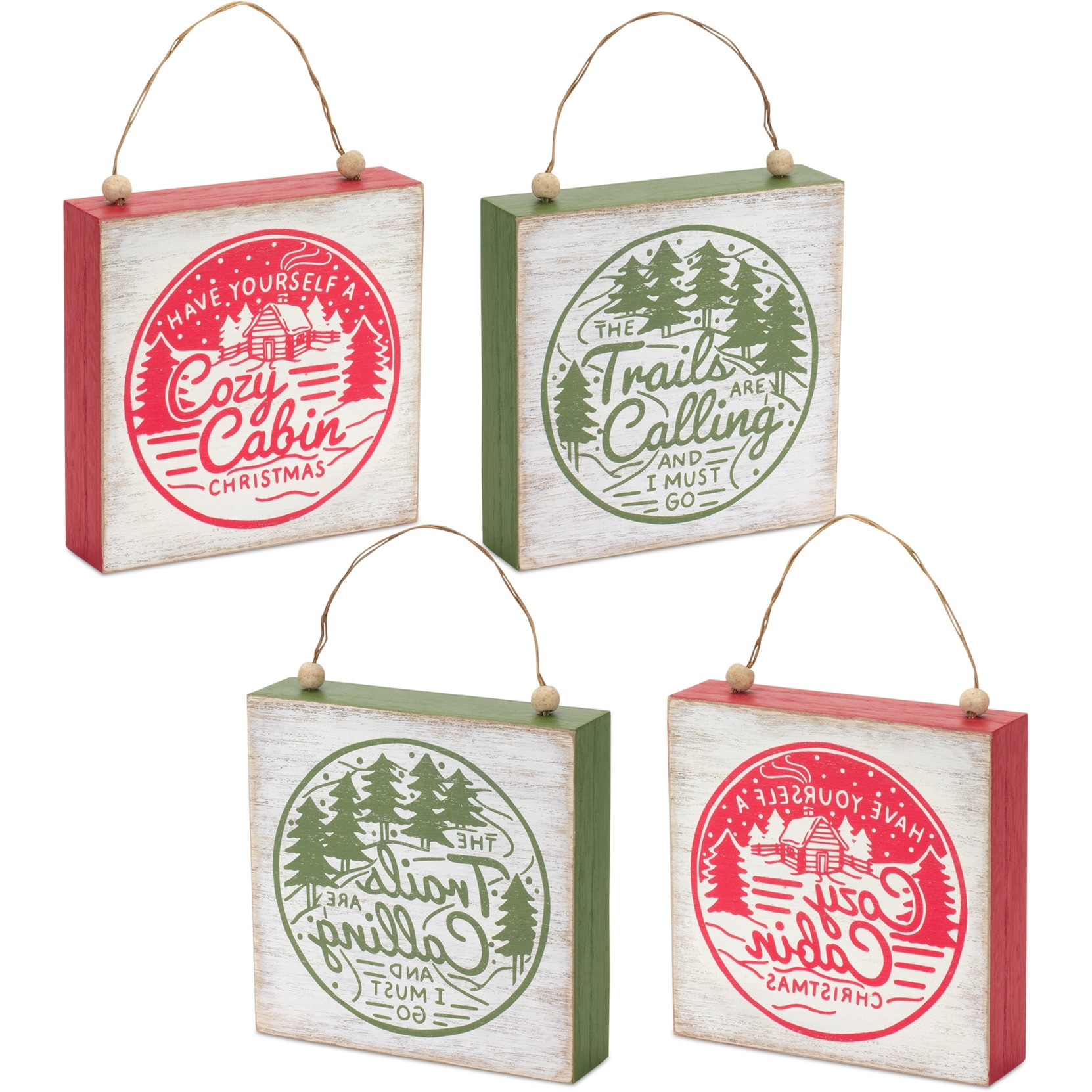 Cabin and Trails Sign (Set of 4)