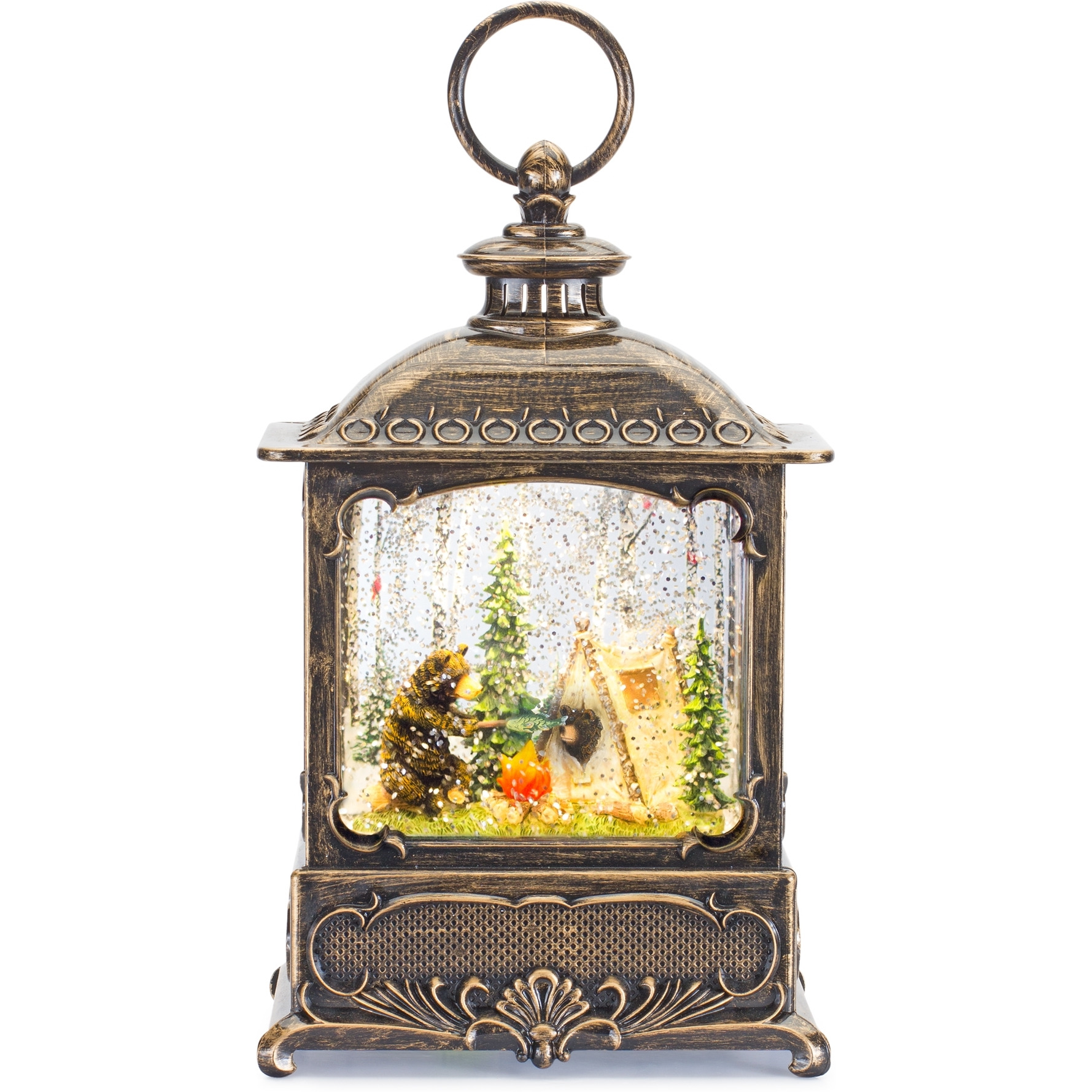 Snow Globe w/Bear Camp Fire