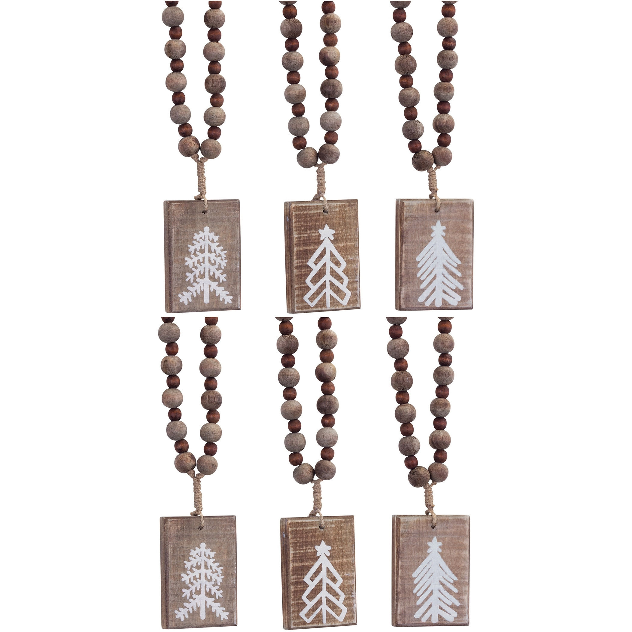 Wood Tree Ornament (Set of 6)Wood