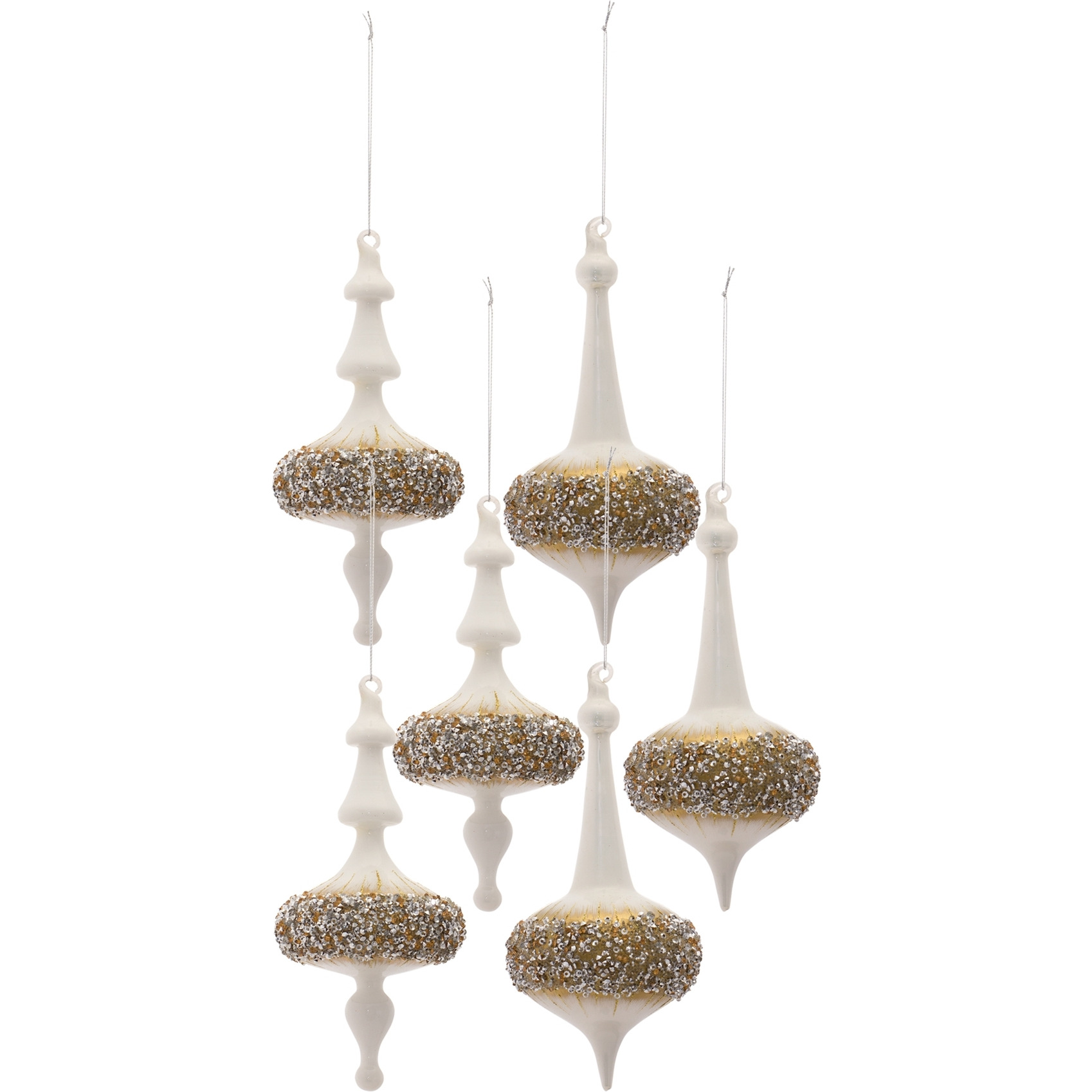Glass Finial Drop Ornament (Set of 6)