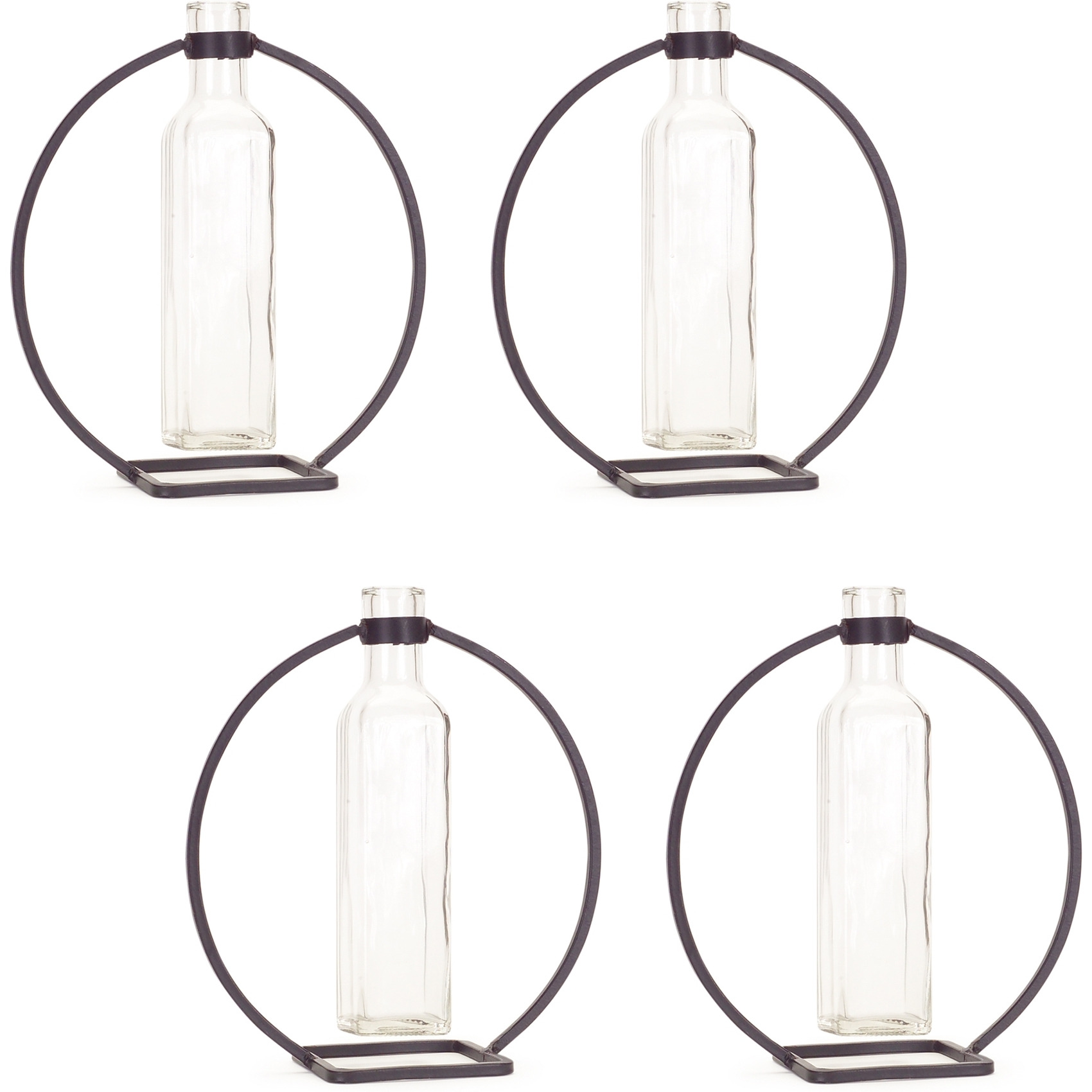 Hanging Vase in Circle Stand (Set of 4)