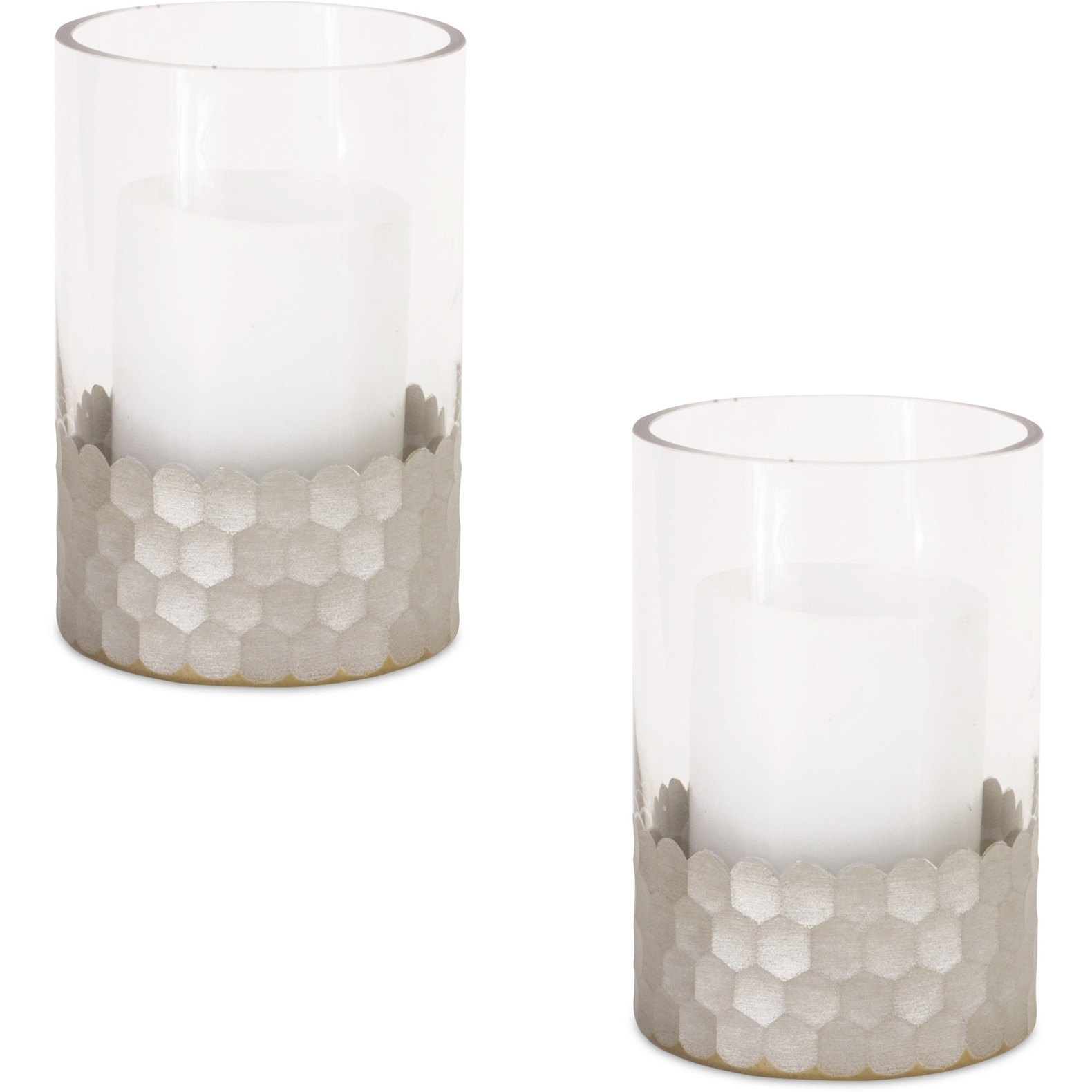 Glass Candle Holder (Set of 2)