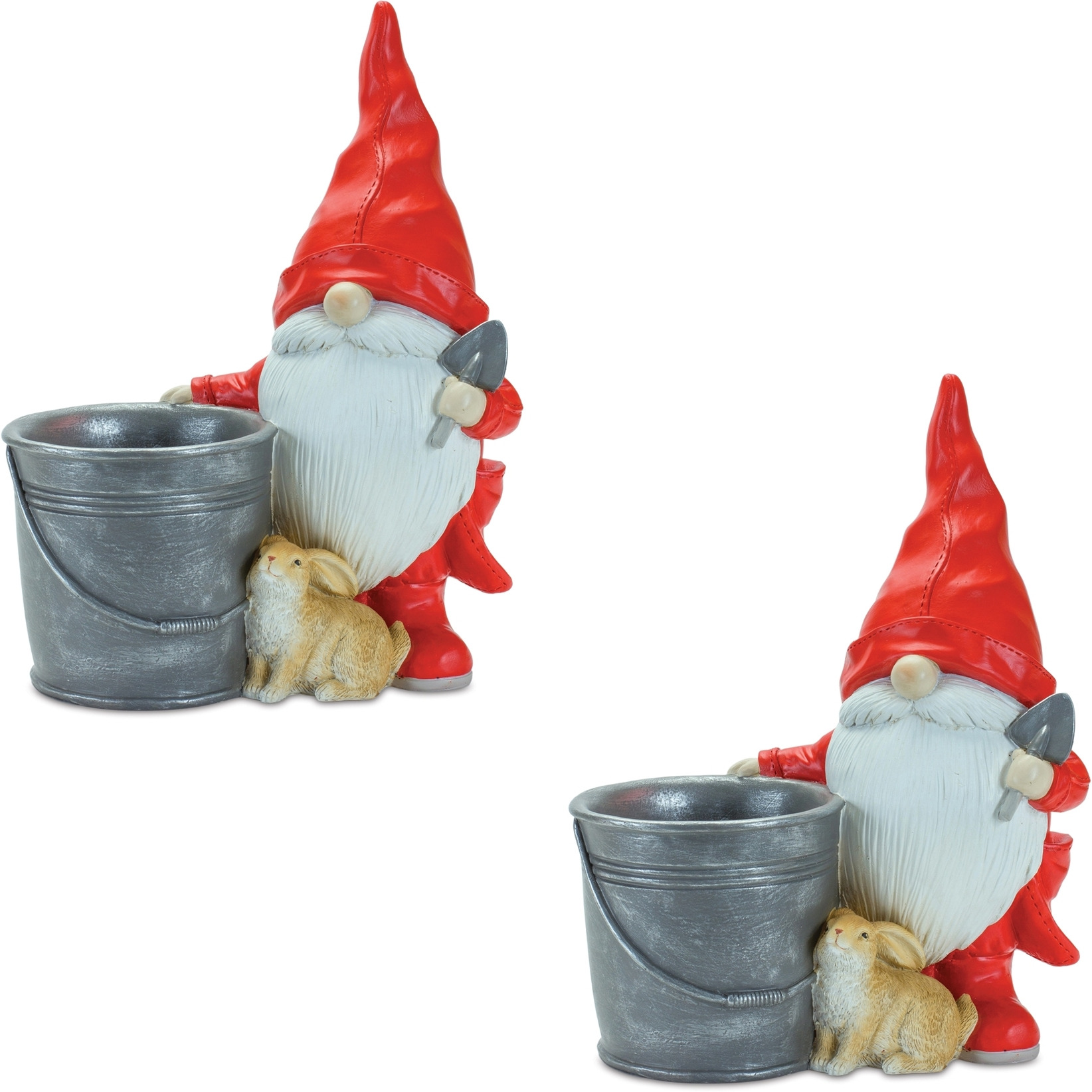 Gnome w/Pail and Bunny (Set of 2)