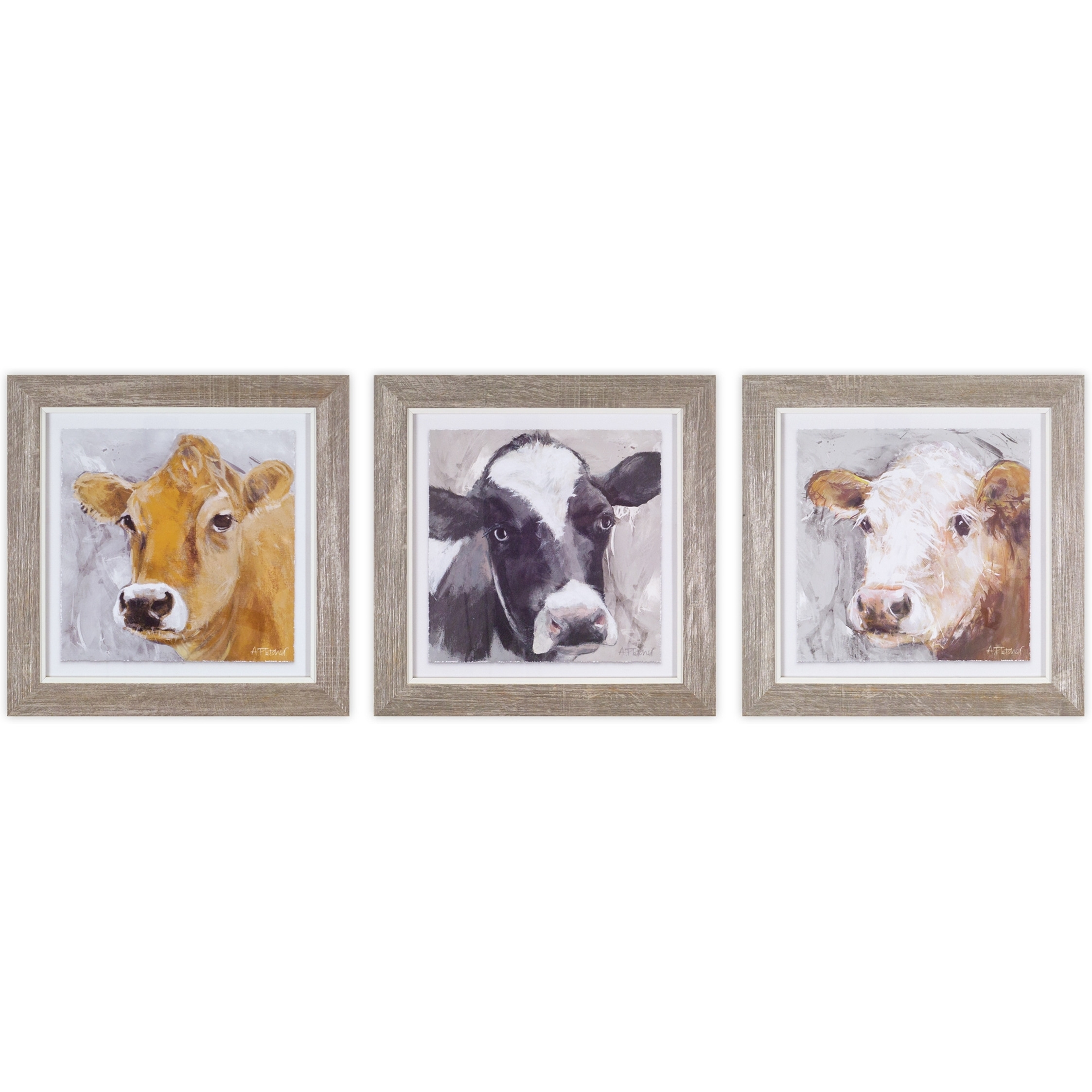 Framed Cow Print (Set of 3)