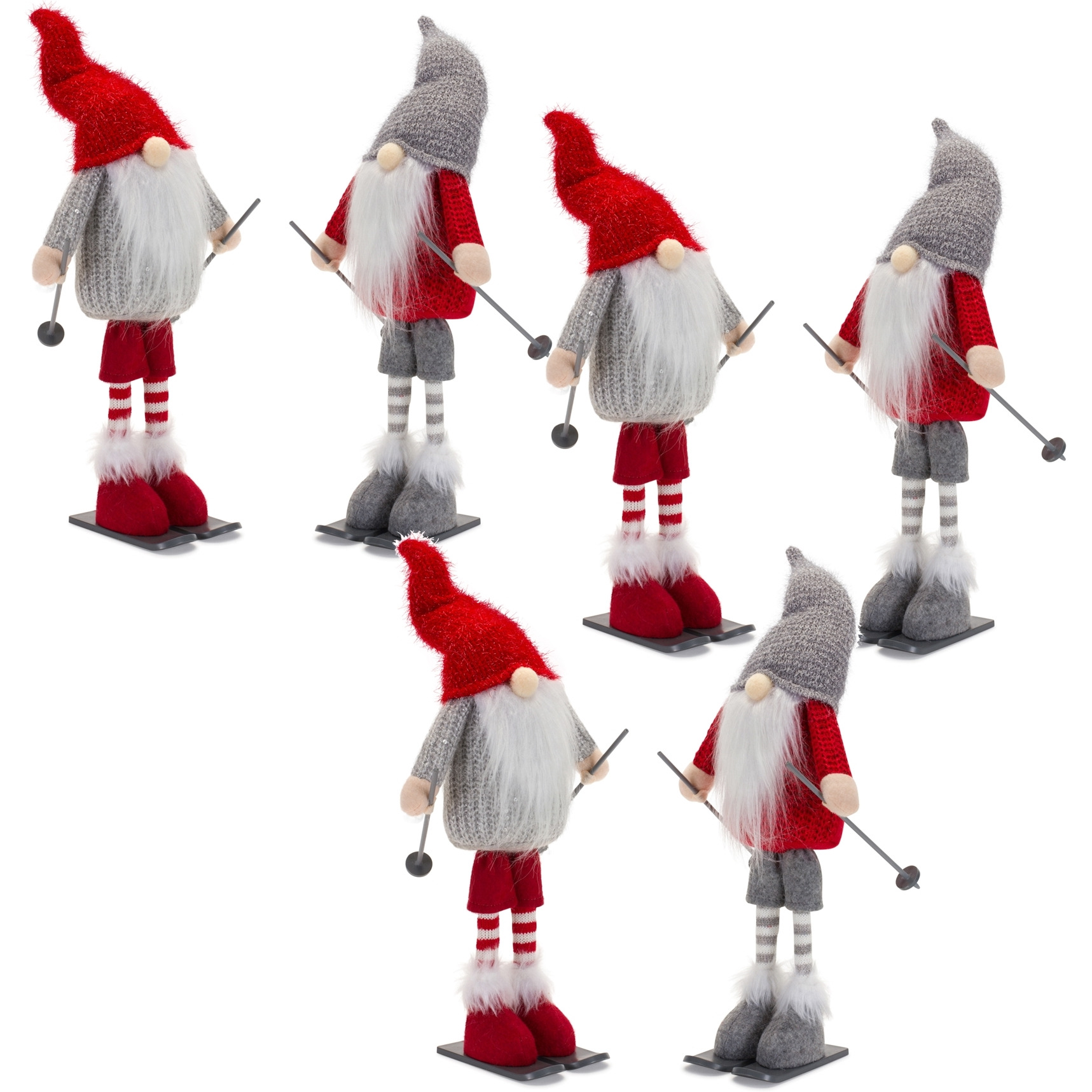 Skiing Gnome Figurine (Set of 6)