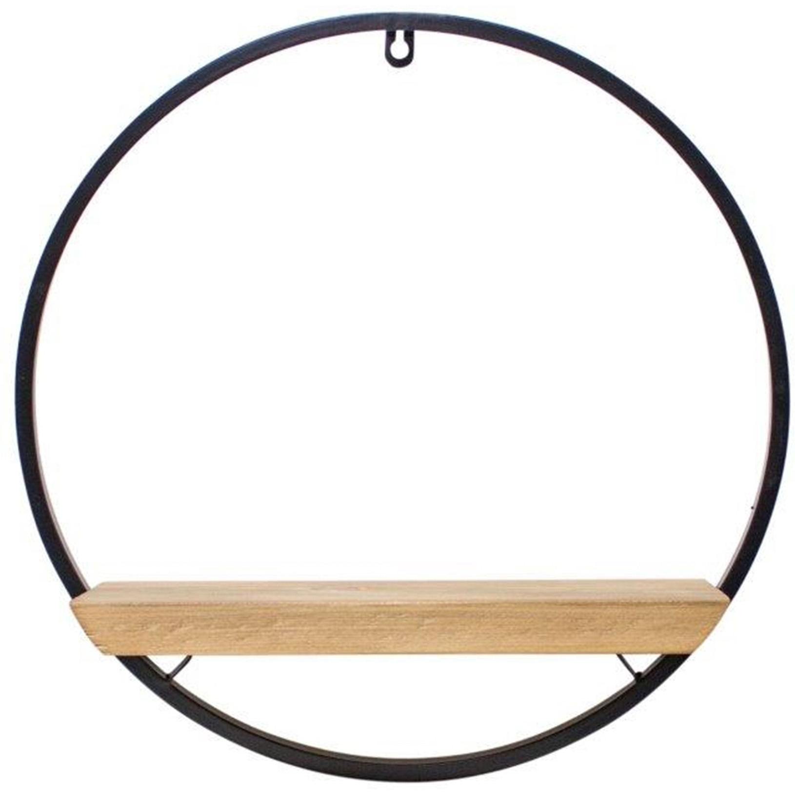 Iron and Wood Circle Shelf