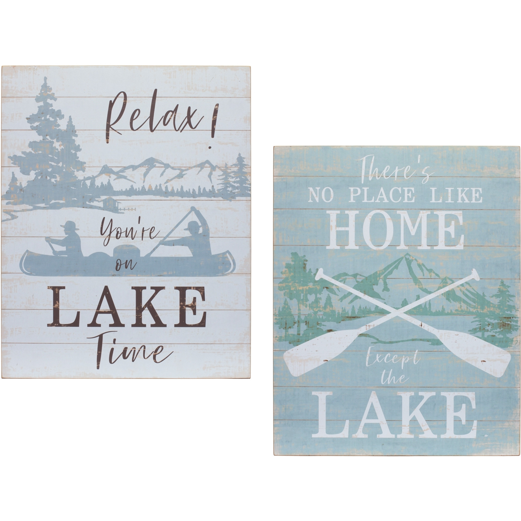 Wooden Lake Sign (Set of 2)