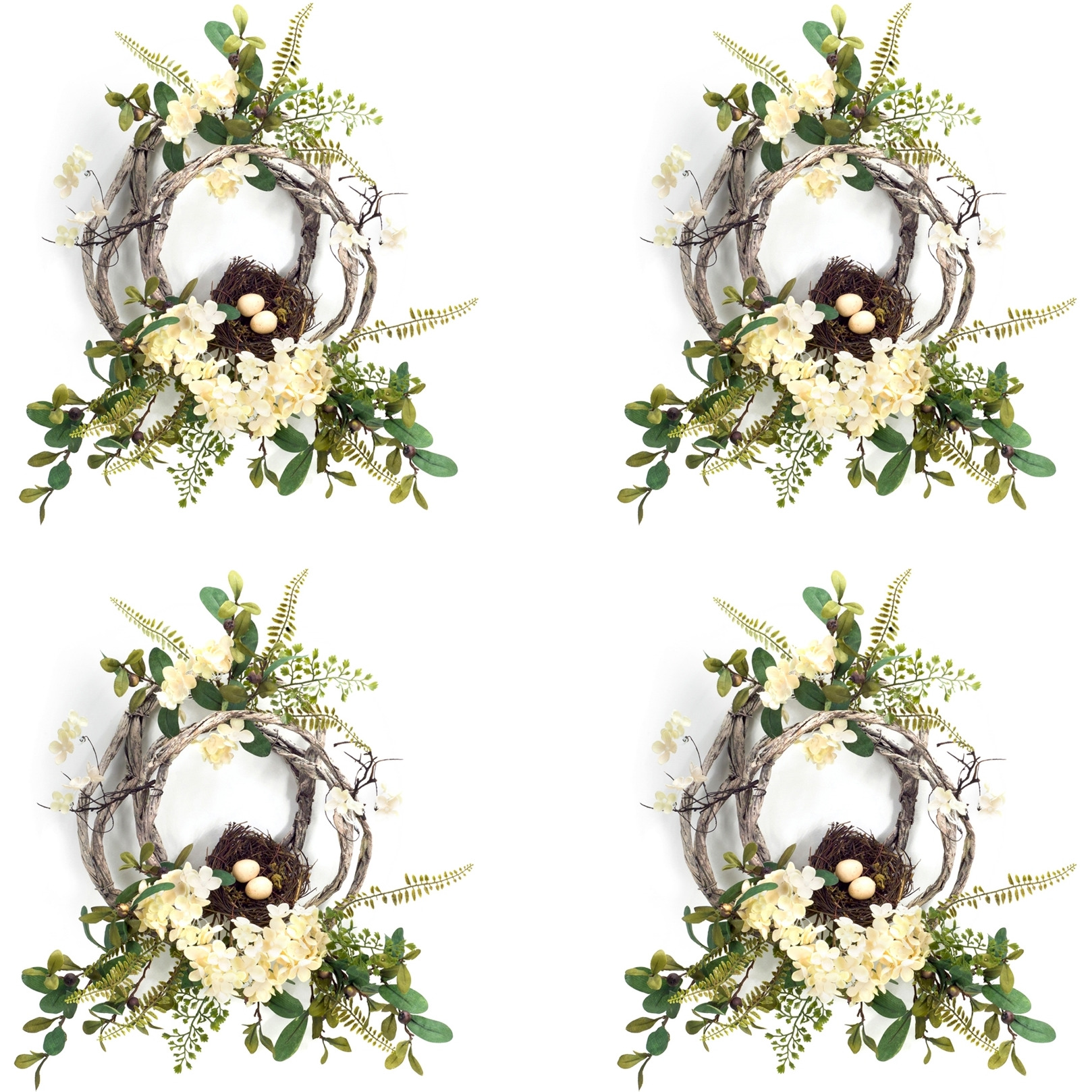Hydrangea/Bird Nest Wreath (Set of 4)